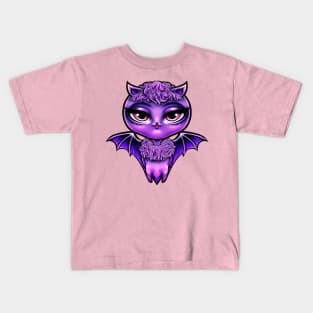 Purple Bat Cat Kids T-Shirt